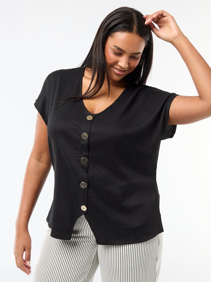 Golden Button Top Black - Kiabi