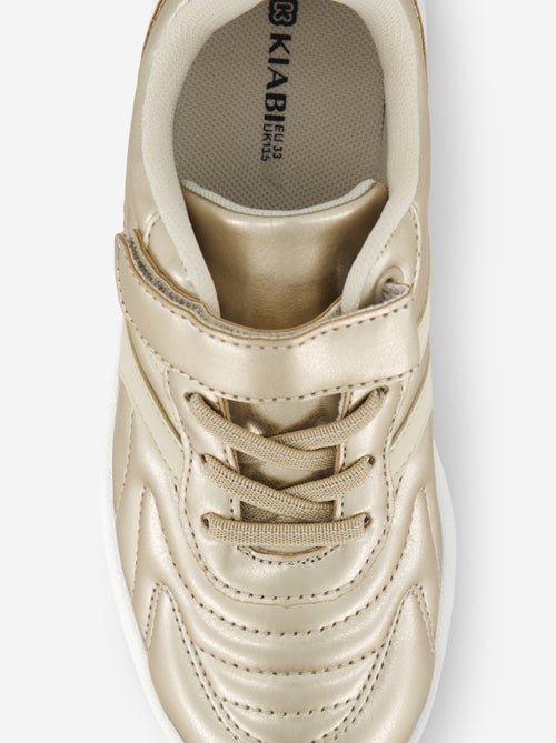 Golden sneakers with hook-and-loop straps - Kiabi