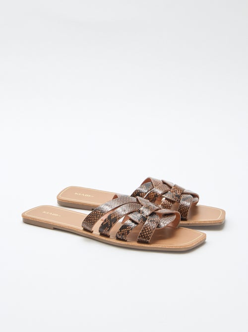 Goldfarbene Riemchensandalen - Kiabi