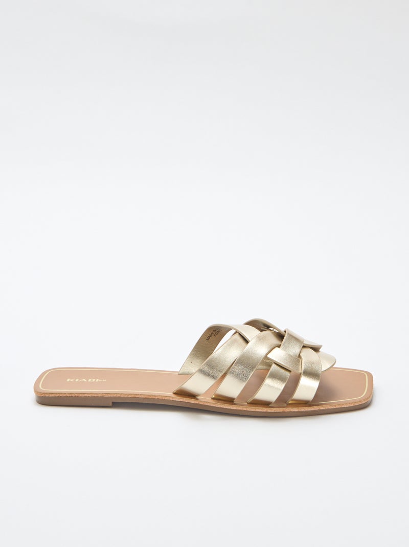 Goldfarbene Riemchensandalen GELB - Kiabi