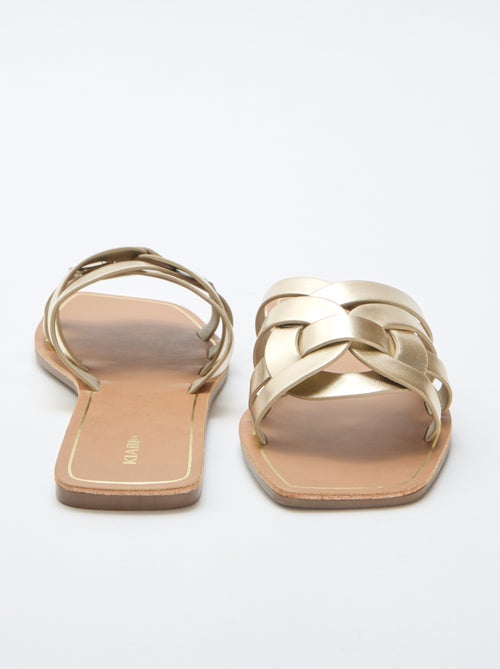 Goldfarbene Riemchensandalen - Kiabi