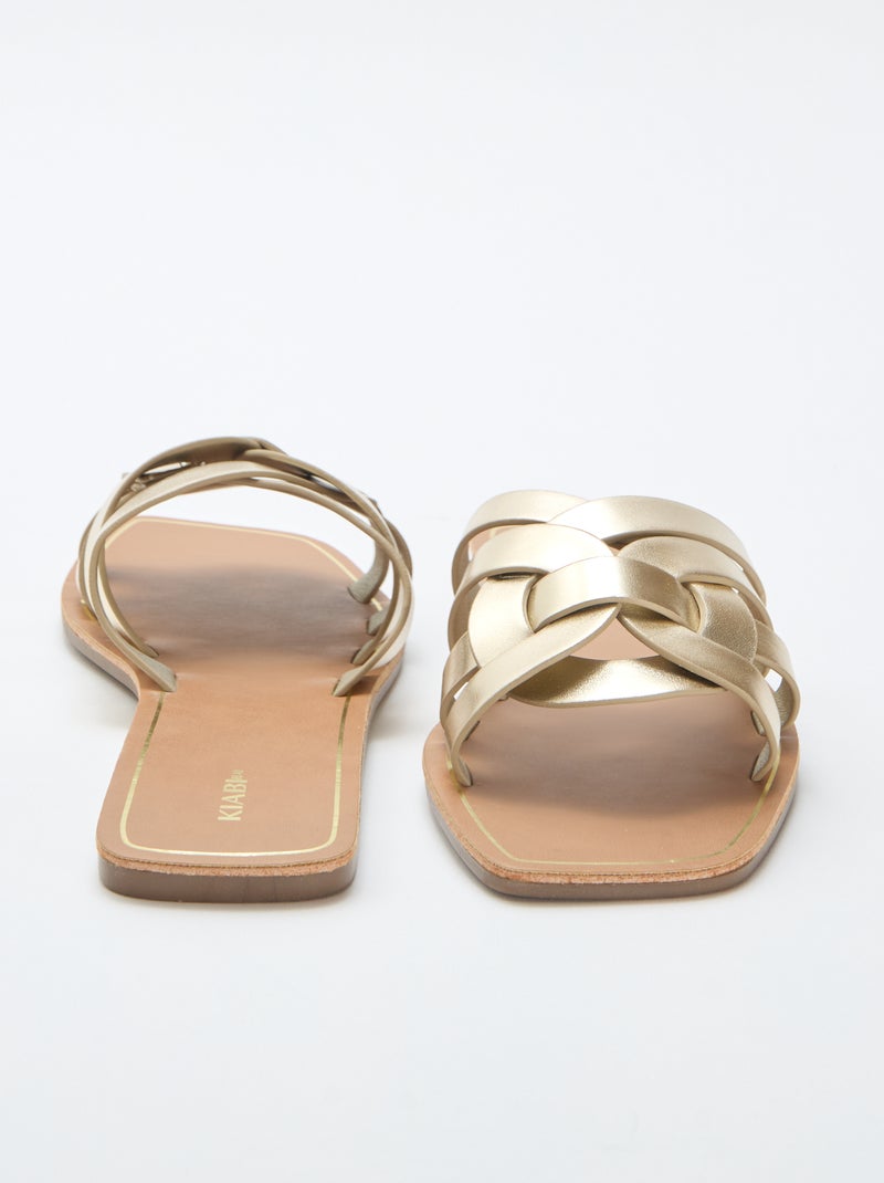 Goldfarbene Riemchensandalen GELB - Kiabi