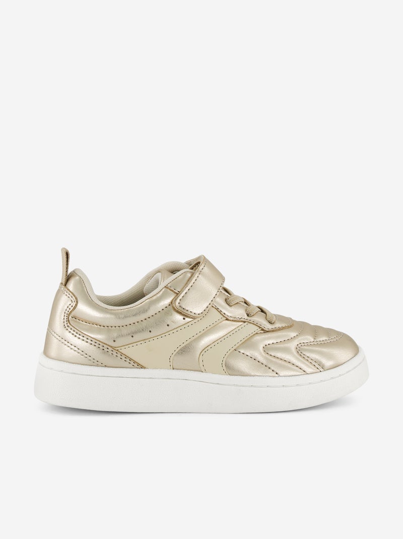 Goldfarbene Turnschuhe mit Klettverschluss Jaune - Kiabi