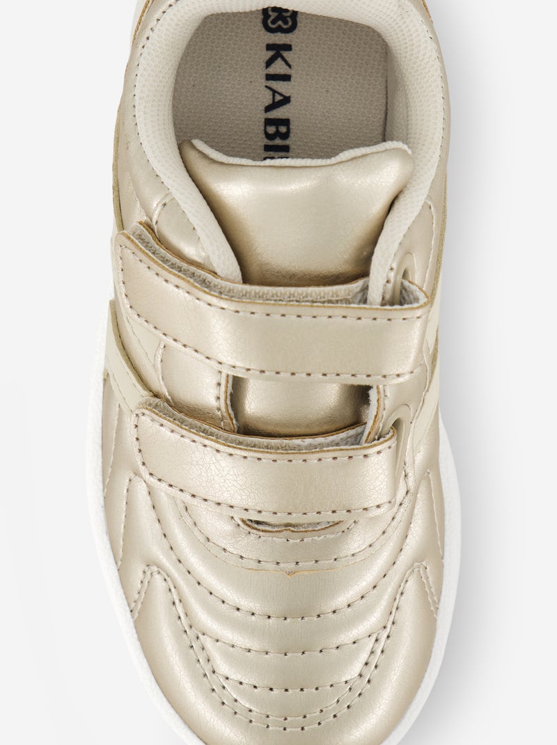 Goldige Sneakers mit Klett und Schnürsenkeln Jaune - Kiabi