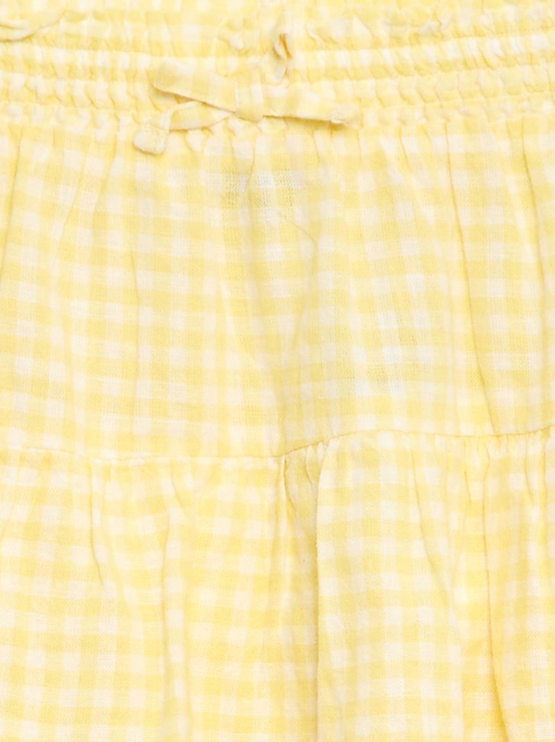 Gonna a volantini vichy Giallo - Kiabi