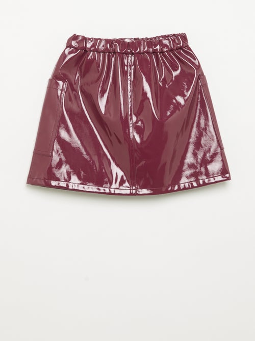 Gonna corta in vinile con grandi tasche - Kiabi