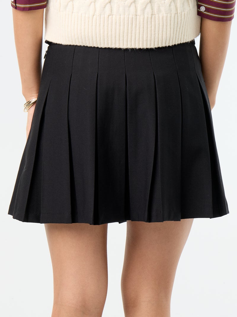 Gonna corta plissettata Nero - Kiabi