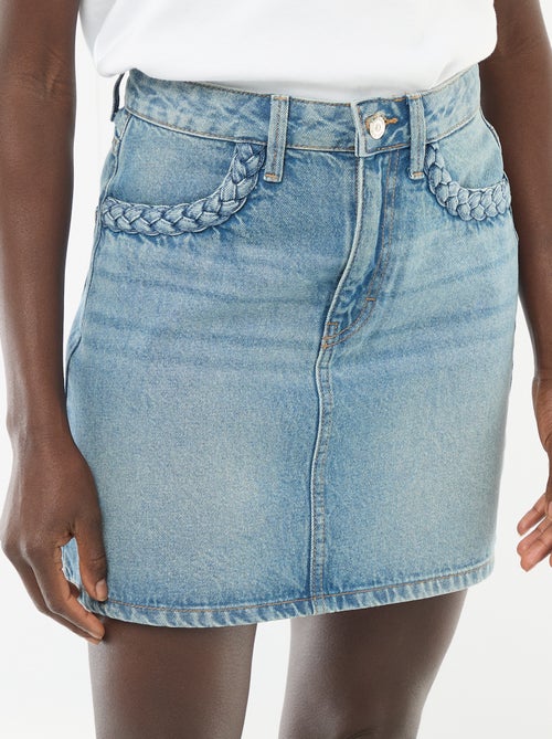 Gonna in denim con tasche intrecciate - Kiabi