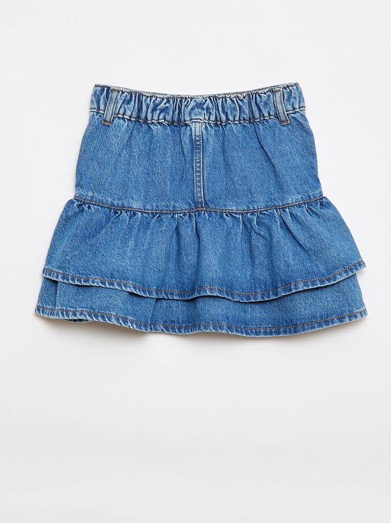 Gonna in denim con volant Blu - Kiabi