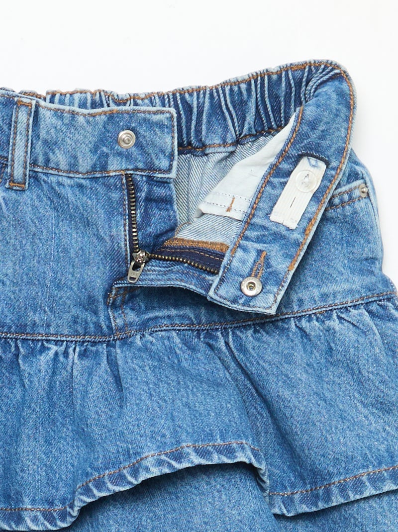 Gonna in denim con volant Blu - Kiabi