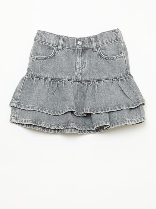 Gonna in denim con volant - Kiabi