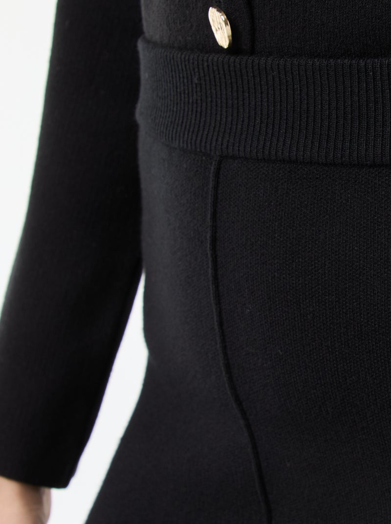 Gonna in maglia ottoman tinta unita Nero - Kiabi