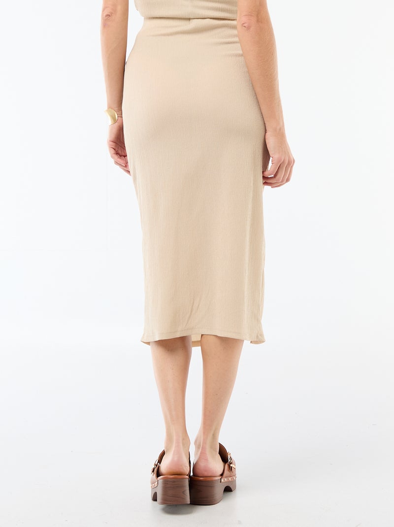 Gonna midi in maglia texturizzata Beige - Kiabi