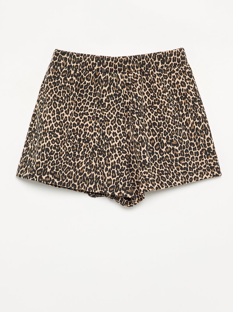Gonna pantaloncino a fantasia Beige - Kiabi