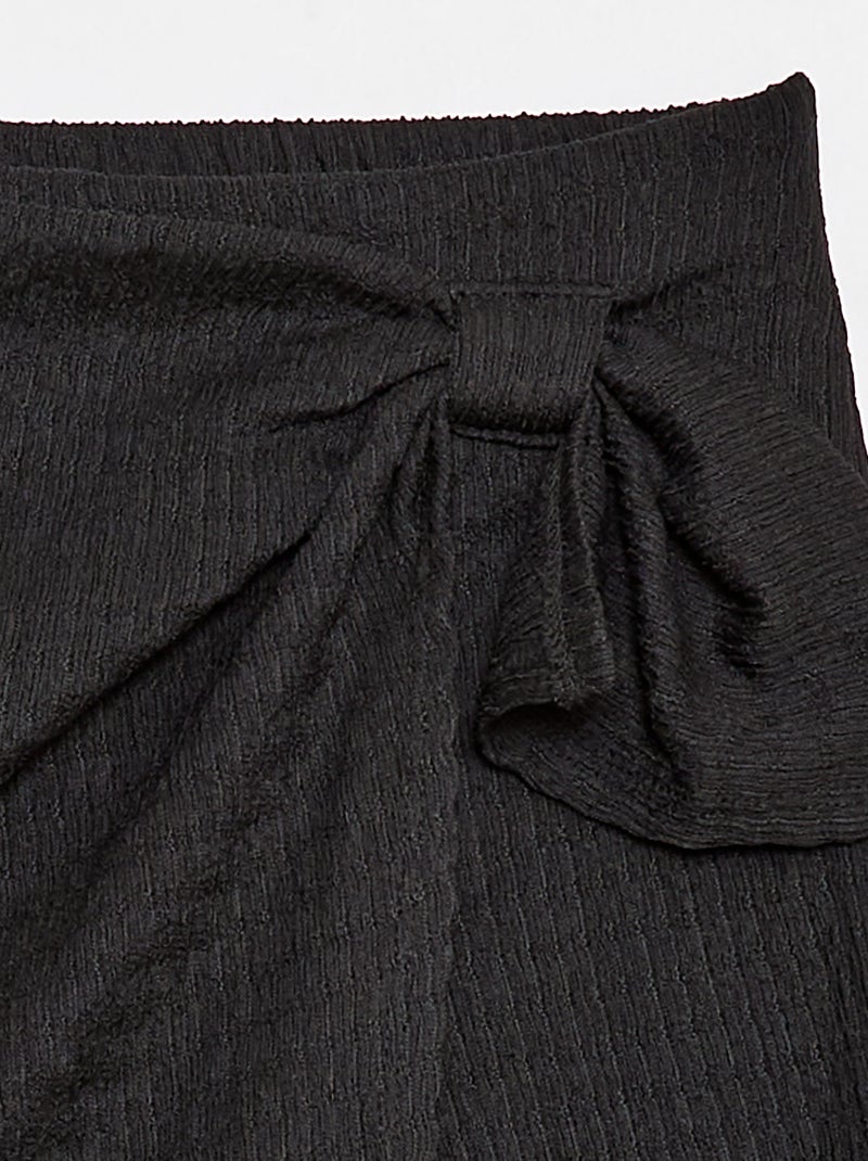 Gonna-pantaloncino corta in maglia leggera a tinta unita Nero - Kiabi