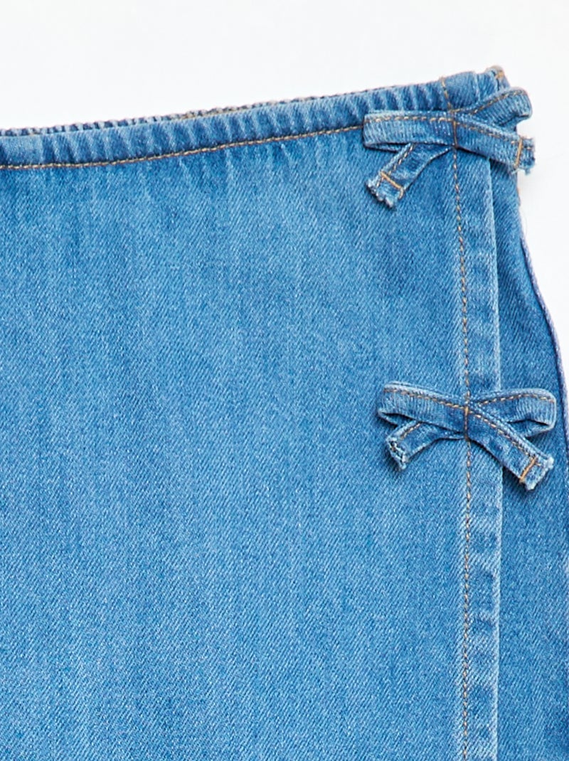 Gonna pantaloncino corto in denim con nodi Blu - Kiabi