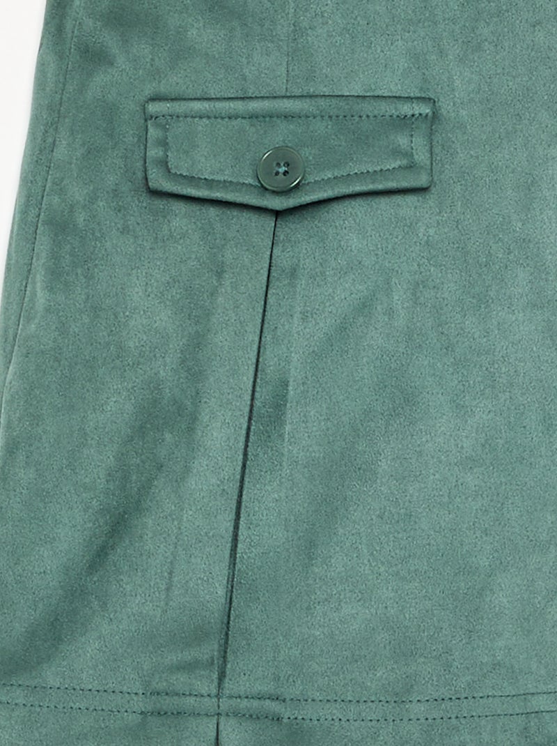 Gonna-pantaloncino in finta pelle scamosciata Verde - Kiabi