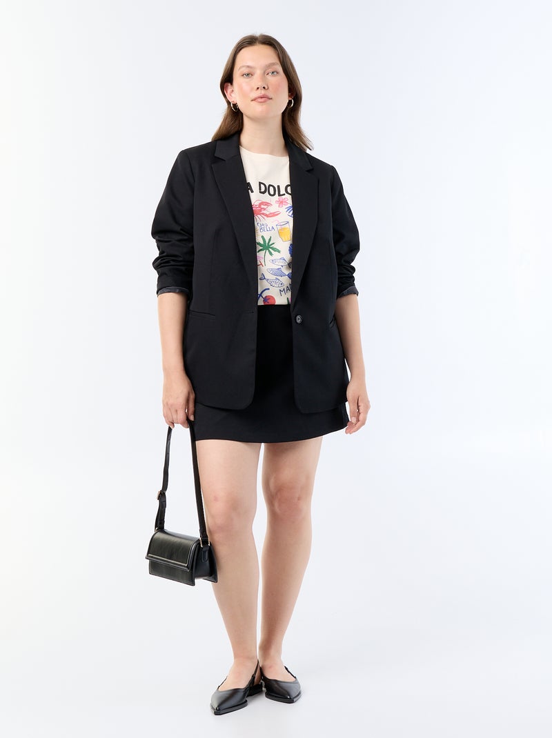 Gonna pantaloncino in maglia spessa Nero - Kiabi