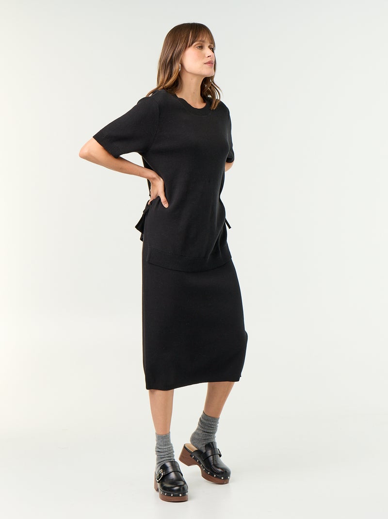 Gonna premaman in maglia con spacco Nero - Kiabi