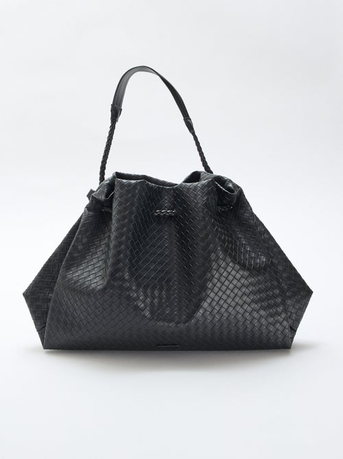 Grand sac en simili effet tressé - Kiabi