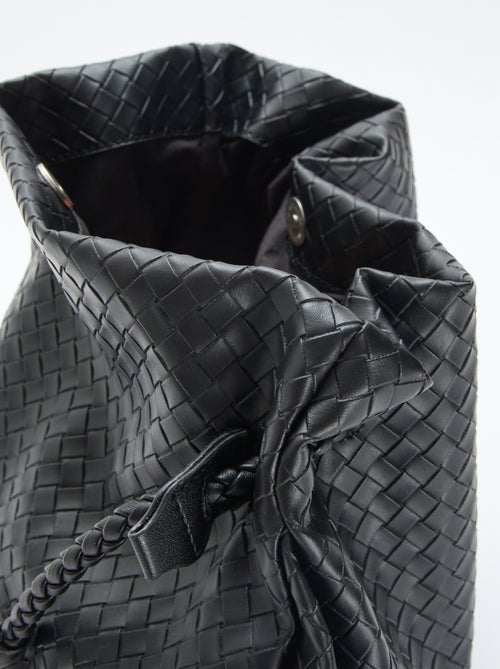 Grand sac en simili effet tressé - Kiabi