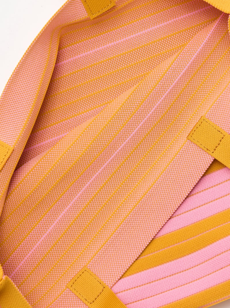 Grand sac forme cabas à rayures Jaune - Kiabi