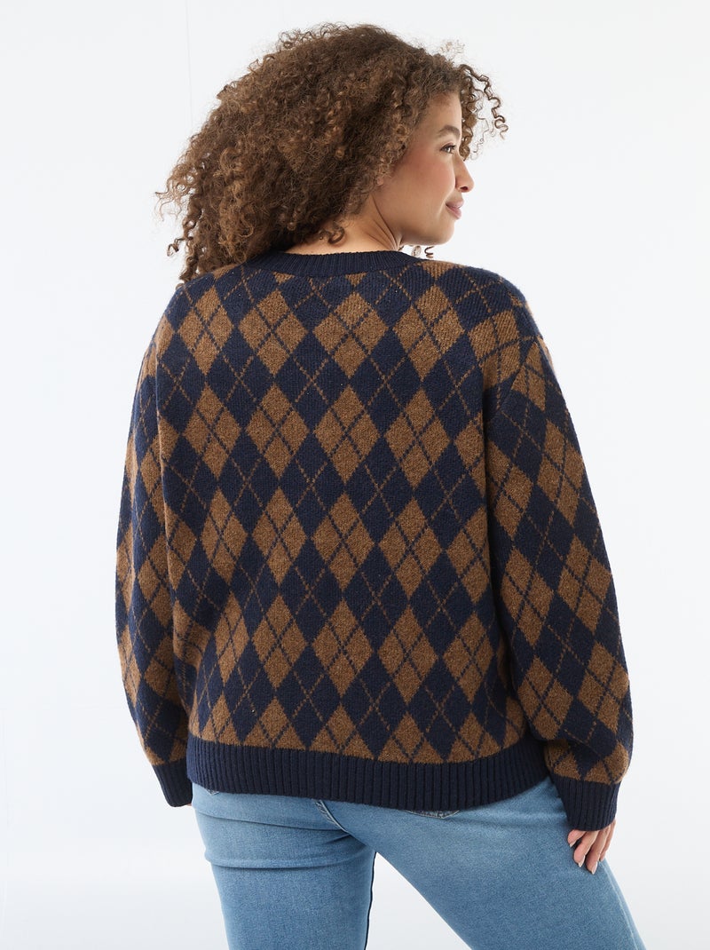 Grobgemaschte Strickjacke Blau - Kiabi