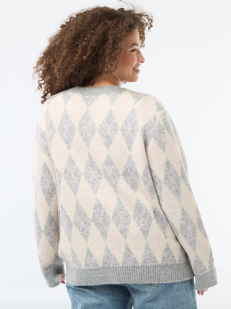 Grobgemaschte Strickjacke Weiß - Kiabi