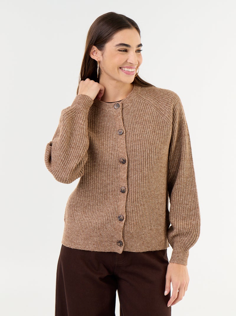 Grobstick-Cardigan Beige - Kiabi
