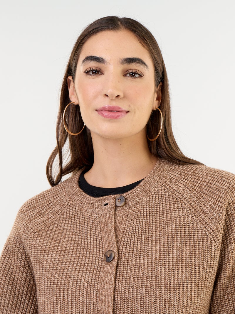 Grobstick-Cardigan Beige - Kiabi