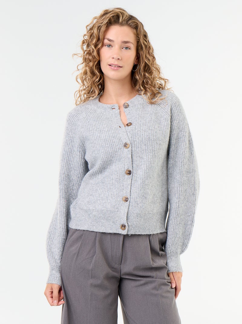 Grobstick-Cardigan Gris - Kiabi