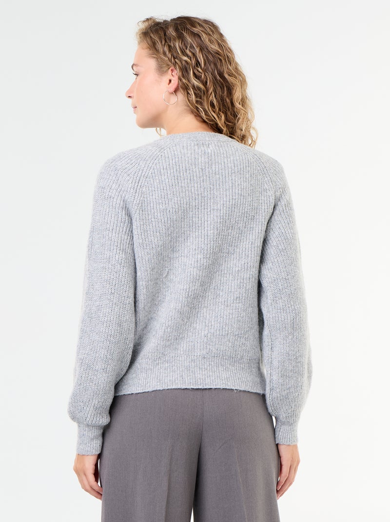 Grobstick-Cardigan Gris - Kiabi