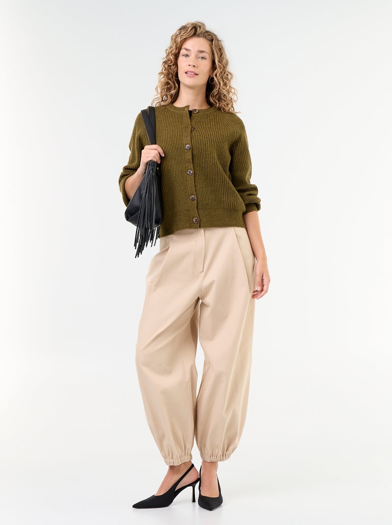 Grobstick-Cardigan Kaki - Kiabi