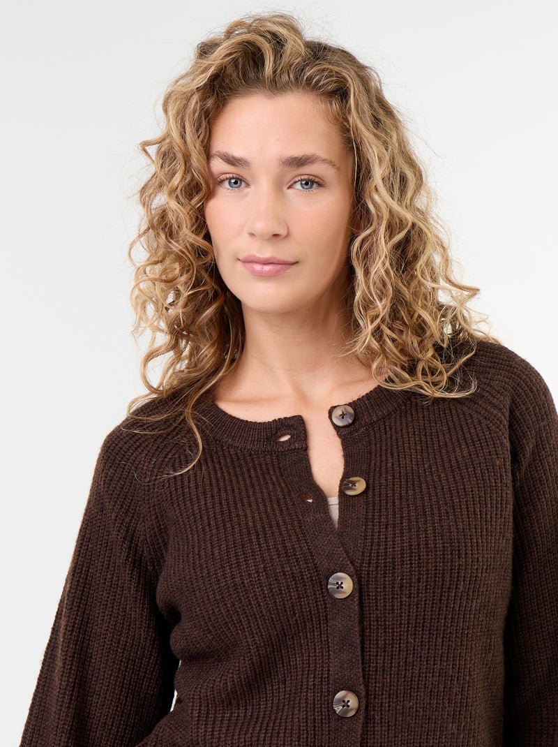 Grobstick-Cardigan Marron - Kiabi