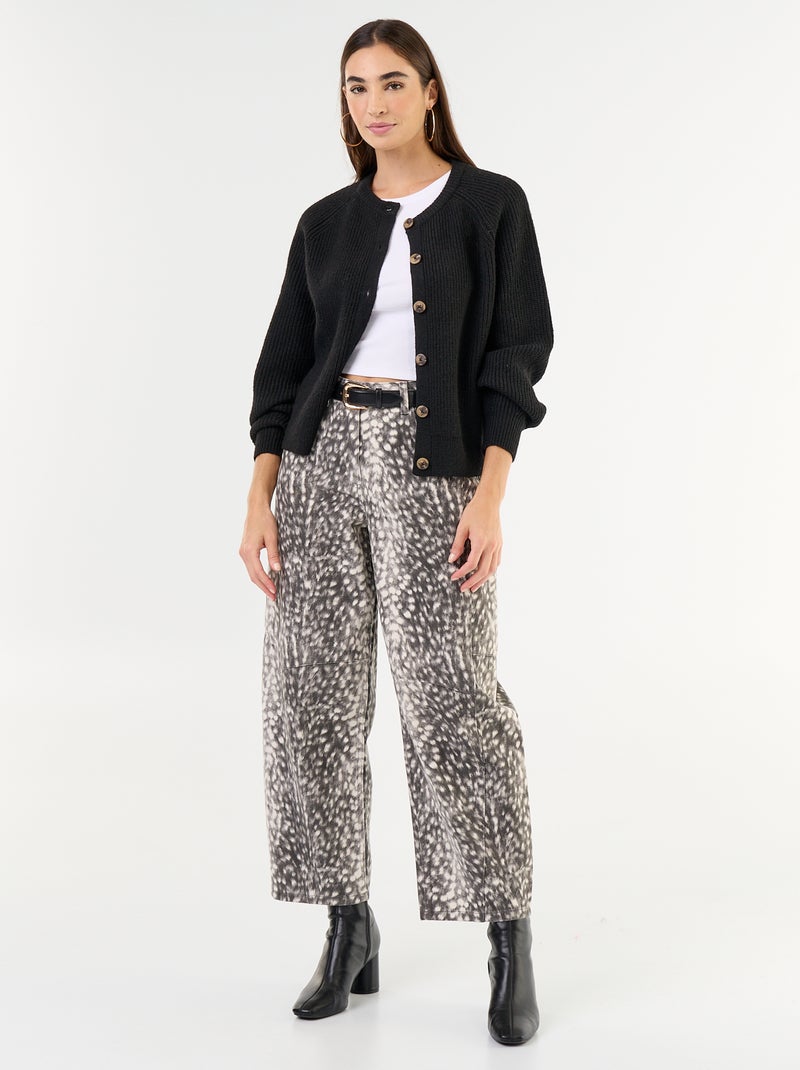 Grobstick-Cardigan Noir - Kiabi