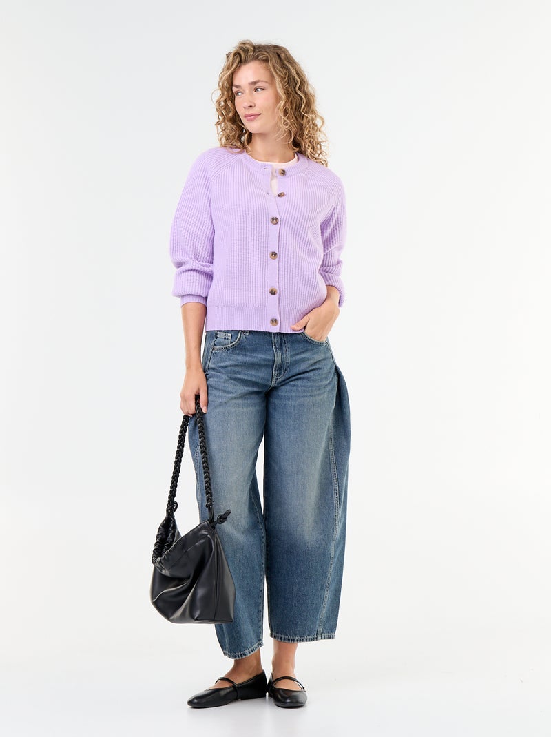 Grobstick-Cardigan Violet - Kiabi