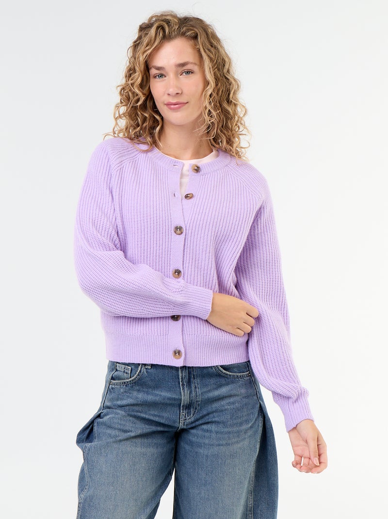 Grobstick-Cardigan Violet - Kiabi