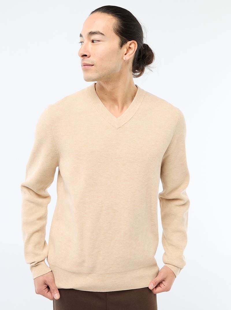 Grobstrick-Pullover Beige - Kiabi