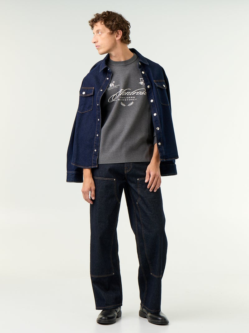 Grobstrick-Pullover mit Rundhalsausschnitt Grau - Kiabi