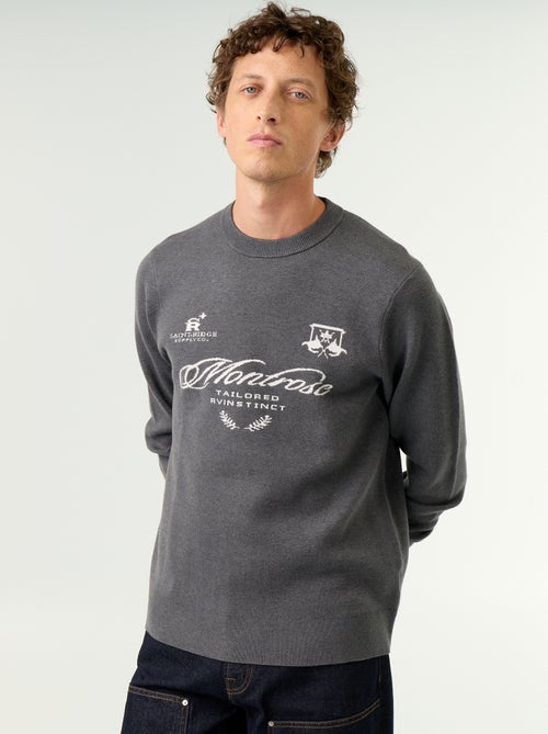 Grobstrick-Pullover mit Rundhalsausschnitt - Kiabi