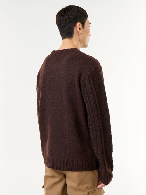 Grobstrick-Pullover mit Zopfmuster - Kiabi