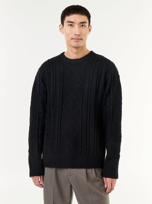 Grobstrick-Pullover mit Zopfmuster - Kiabi
