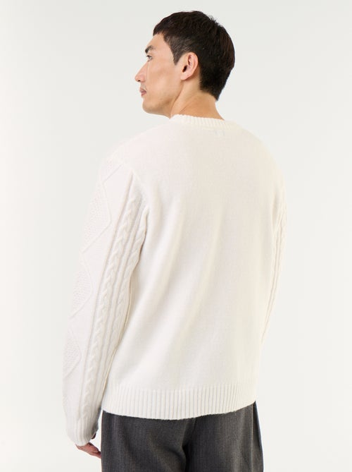 Grobstrick-Pullover mit Zopfmuster - Kiabi