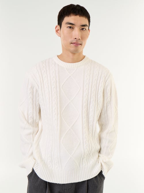 Grobstrick-Pullover mit Zopfmuster - Kiabi