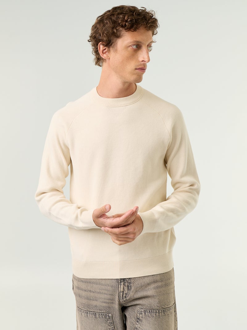 Grobstrickpullover Blanc - Kiabi