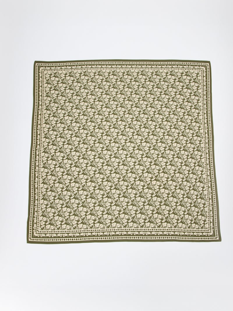 Grosses quadratisches Foulard - 100 x 100 cm Grün - Kiabi