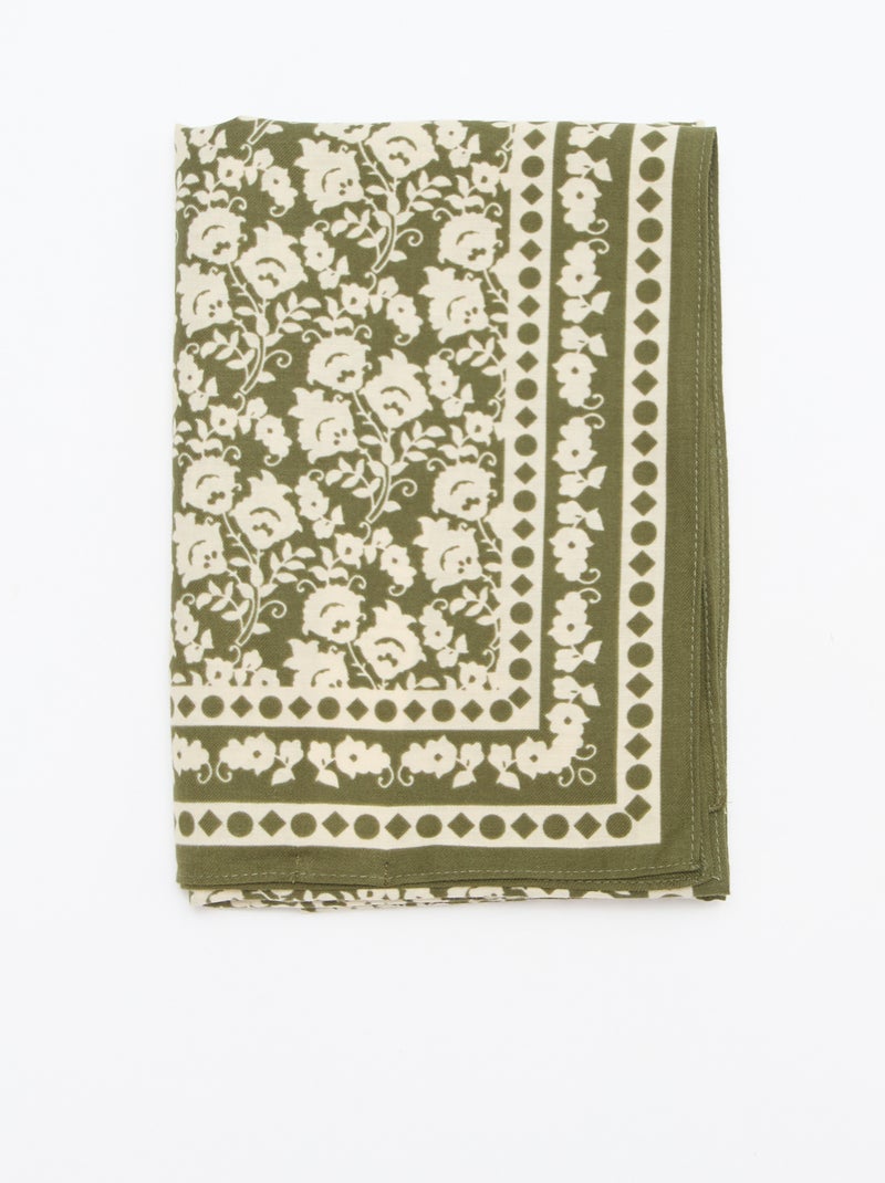 Grosses quadratisches Foulard - 100 x 100 cm Grün - Kiabi