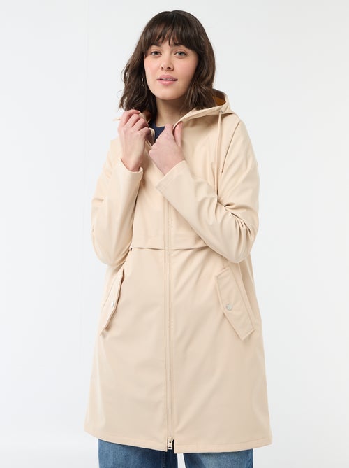 Gummierte Kapuzenparka - Kiabi
