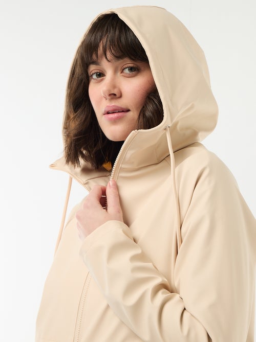 Gummierte Kapuzenparka - Kiabi