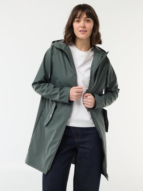 Gummierte Kapuzenparka - Kiabi